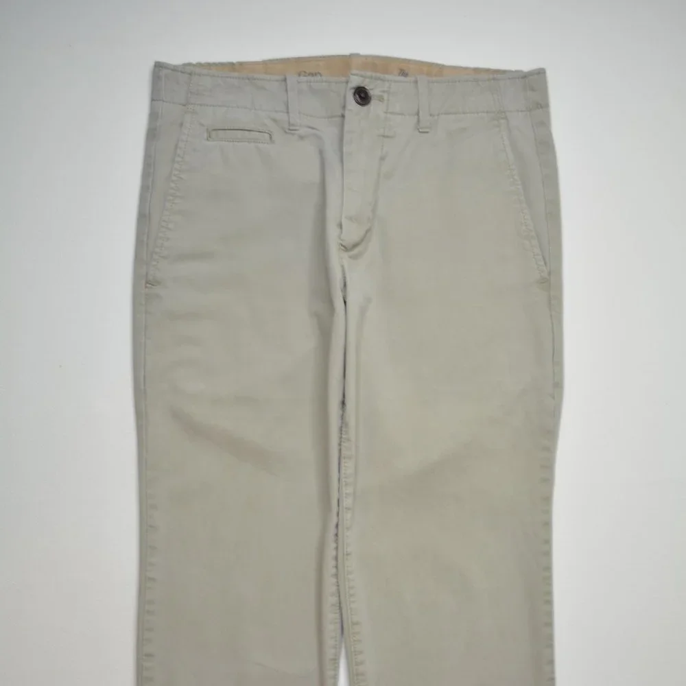 Gap Sz 29 x 27 Boys LIVED IN STRAIGHT Tan COTTON Khaki CHINO Trouser Dress PANTS